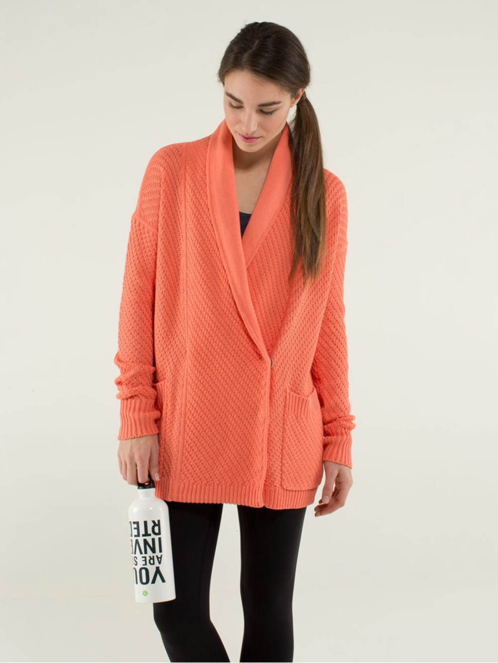 Lululemon Post Practice Cardi plum peach color